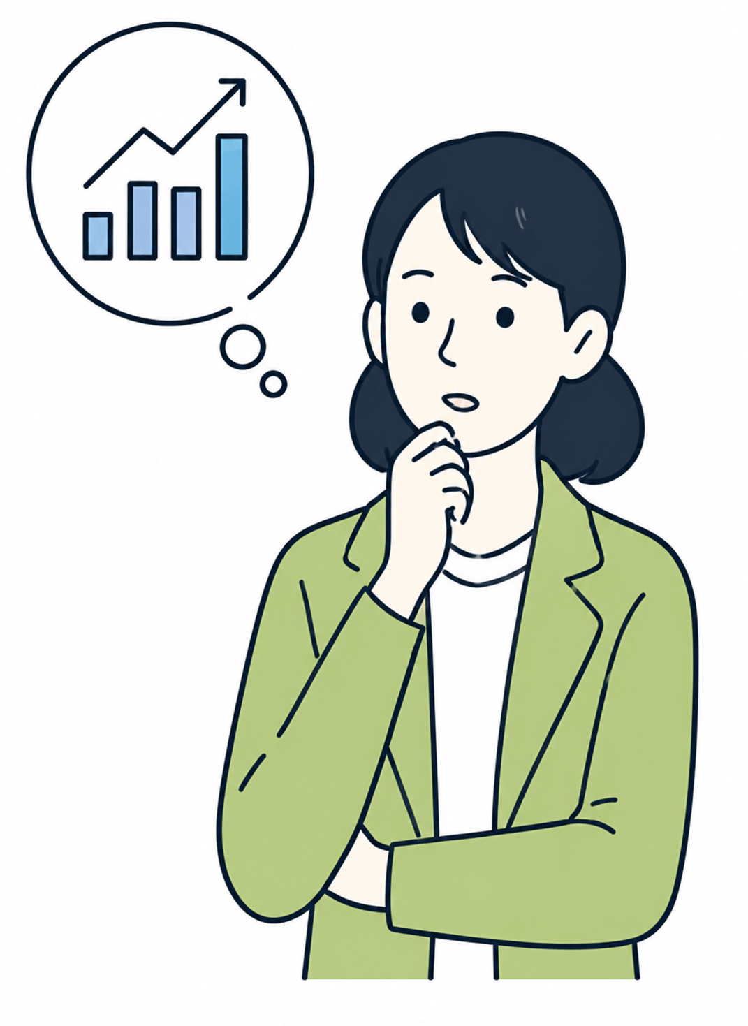 不確実性が高い中で情報も変化し続けることに悩む人のイラスト